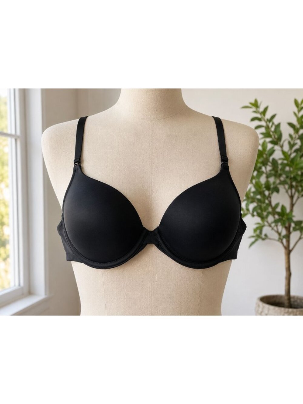 Auden 34B Lightly lined Full Coverage Nursing T-shirt Bra Black NEW